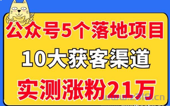 公众号5个月入过万的落地项目，10大获客渠道，实测涨粉21万！