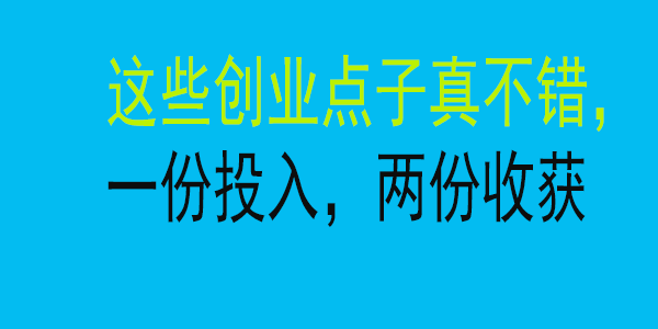 这些创业项目真不错，一份投入，两份收获